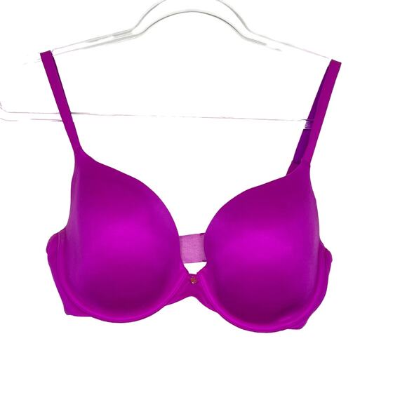 VICTORIA'S SECRET Lightly Lined Demi Bra Underwire Padded Fuchsia Pink Size 34DD - Picture 2 of 9
